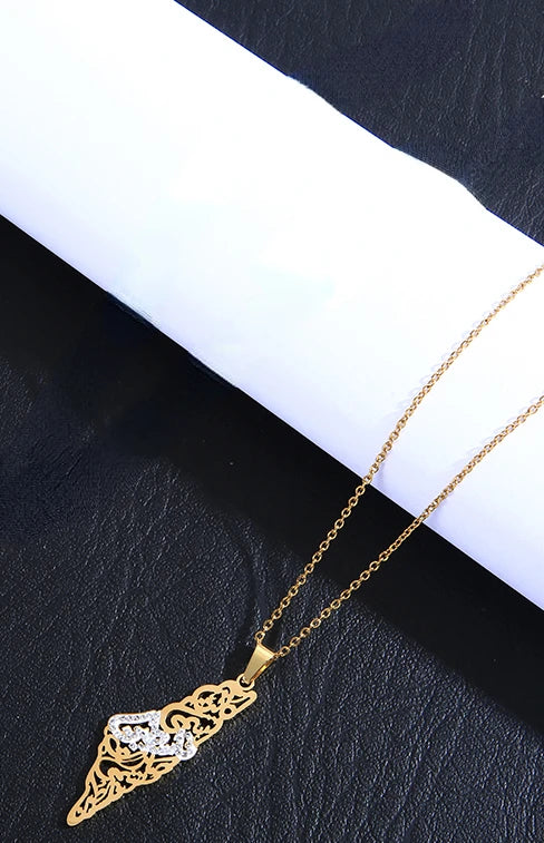 Palestine Map Necklace