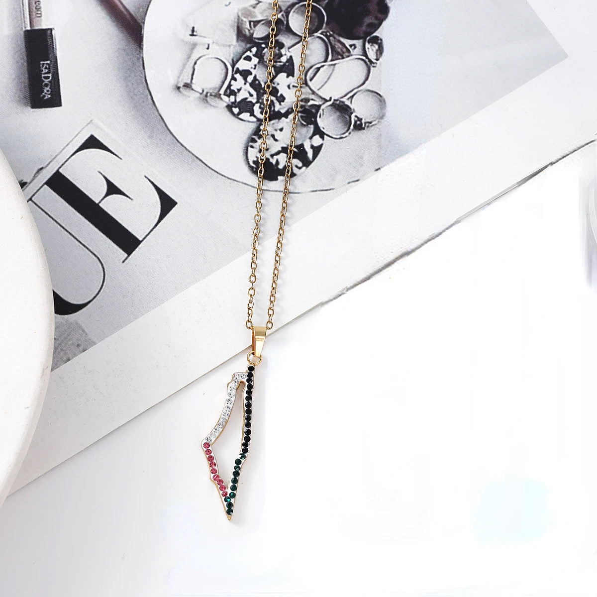 Palestine Map Necklace